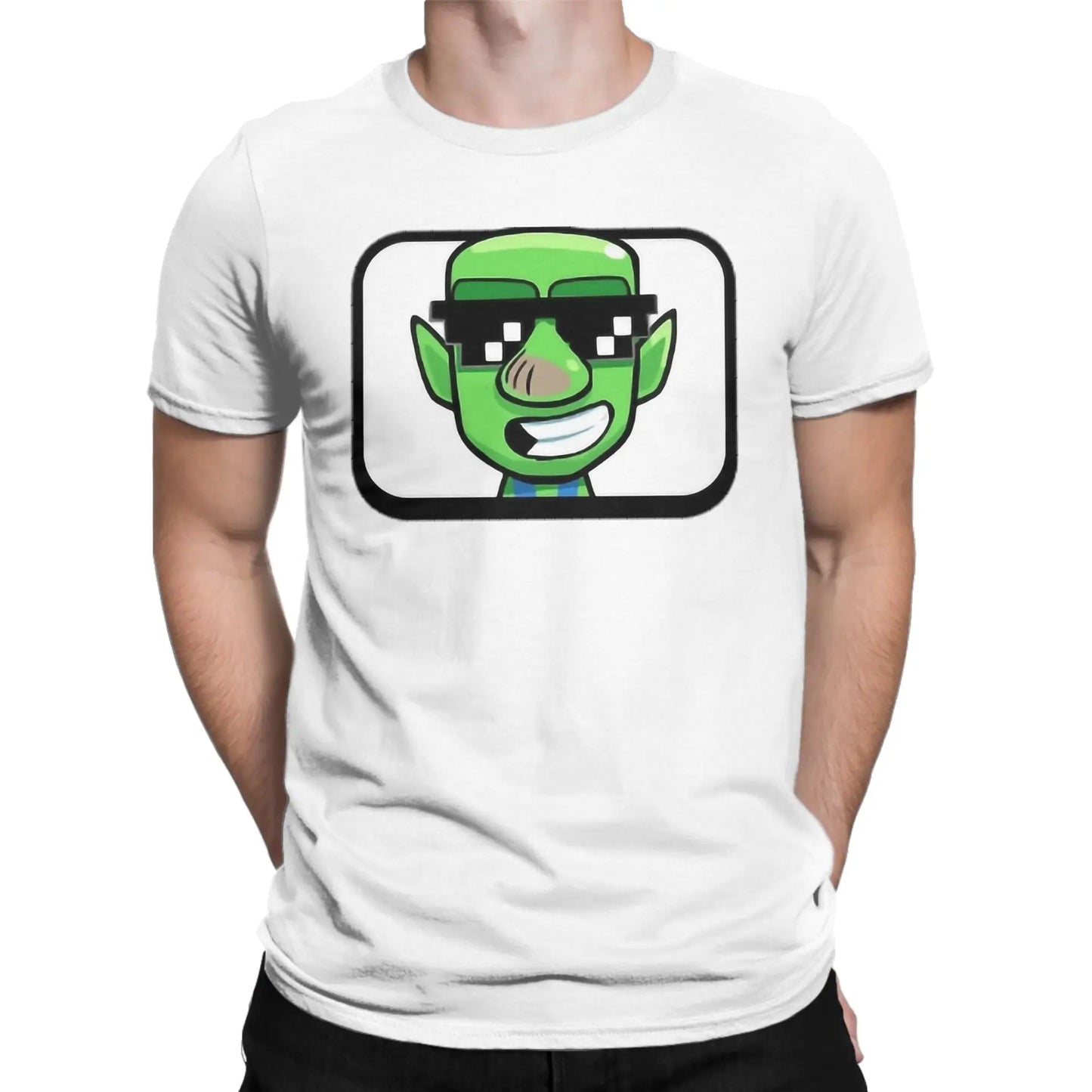 Men's Deal With It Goblin Clash Royale Inspired T Shirts Pure Cotton Clothing Vintage Short Sleeve O Neck Tees Printed T-Shirts